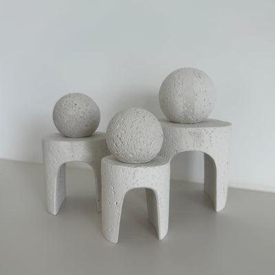 Four cornered arch geometric Stone ornaments - Luscious Homewares