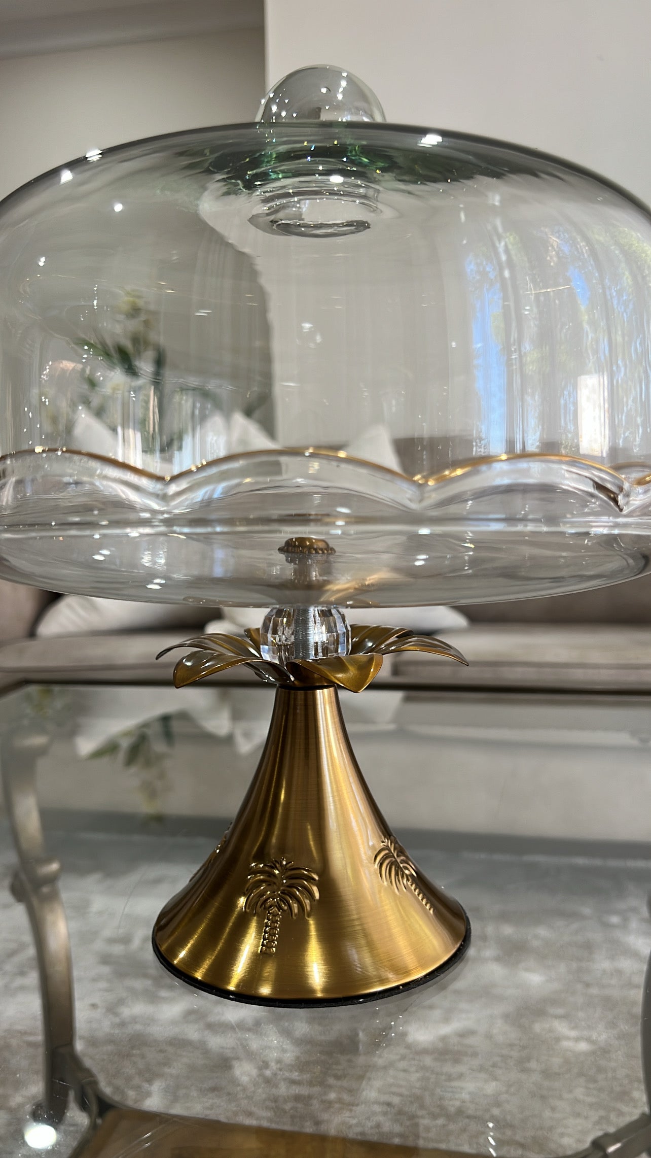 Alamir palm serving cake + dome - Luscious Homewares