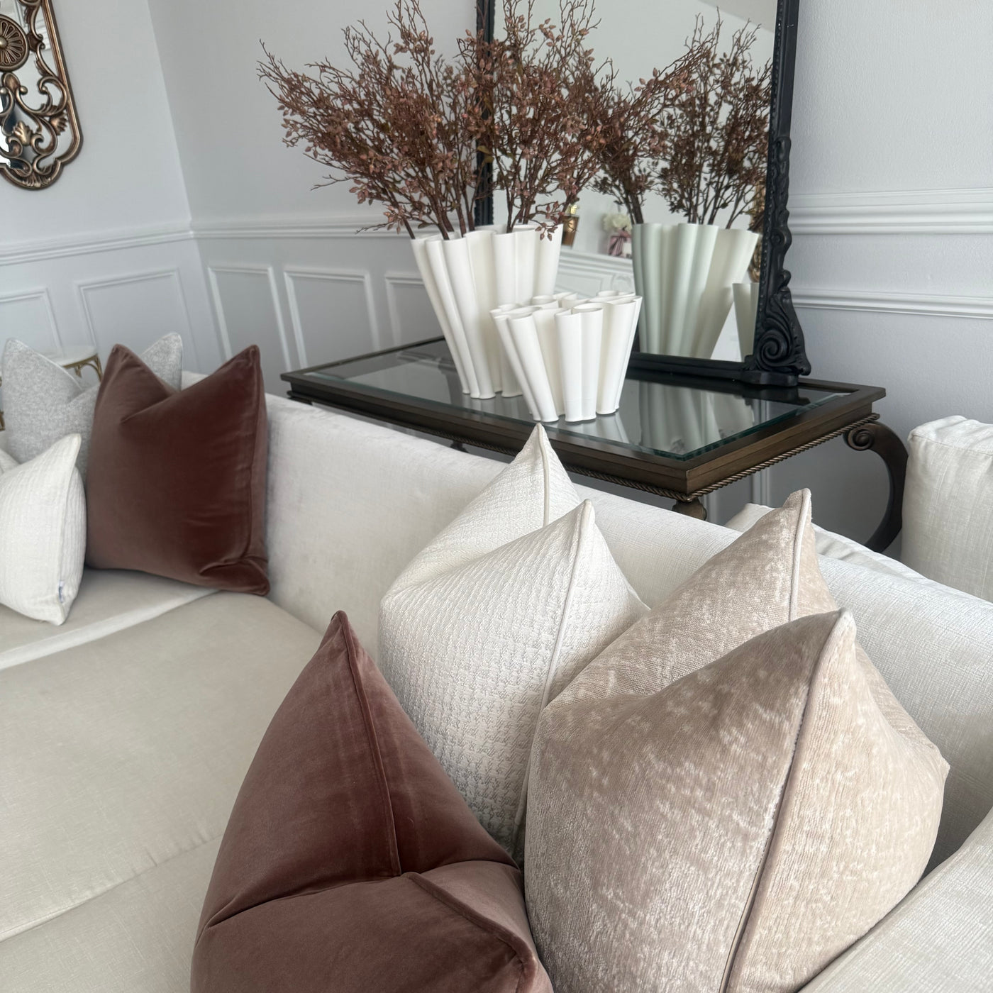 Bianca off white cushion - Luscious Homewares