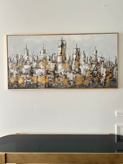 Metropolis wall art gold frame - Luscious Homewares
