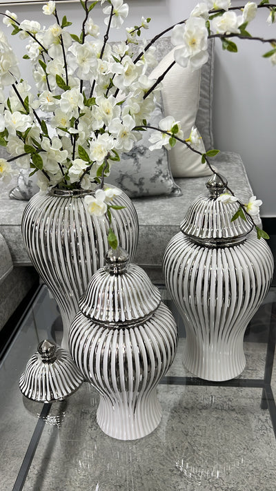 Miya silver ginger jars - Luscious Homewares