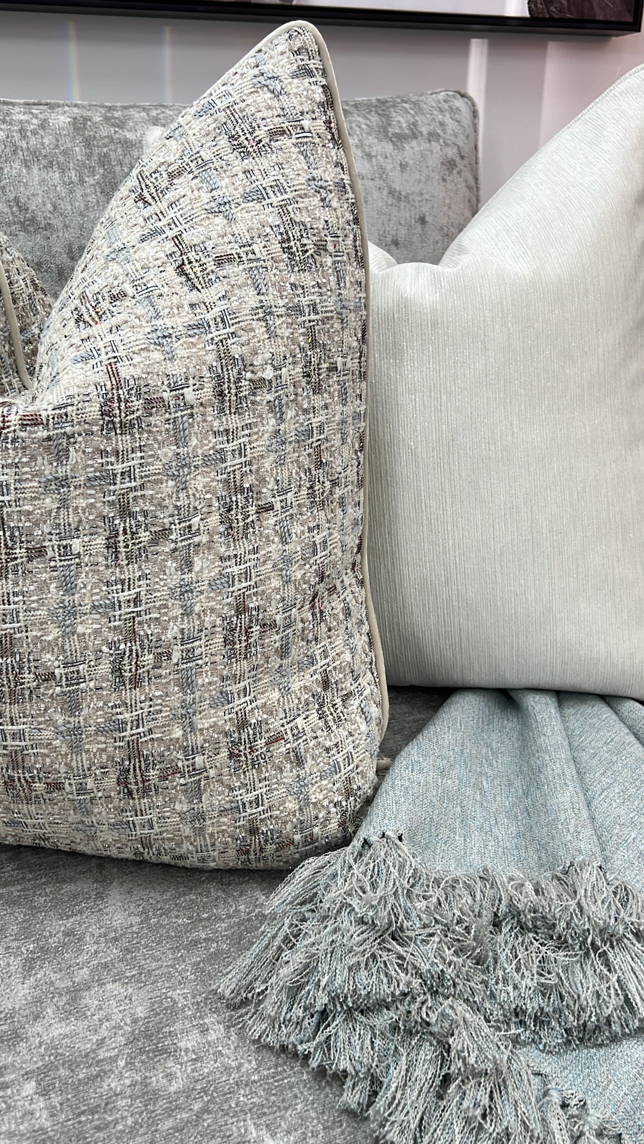 Twine tweed cushion  55x55 - Luscious Homewares