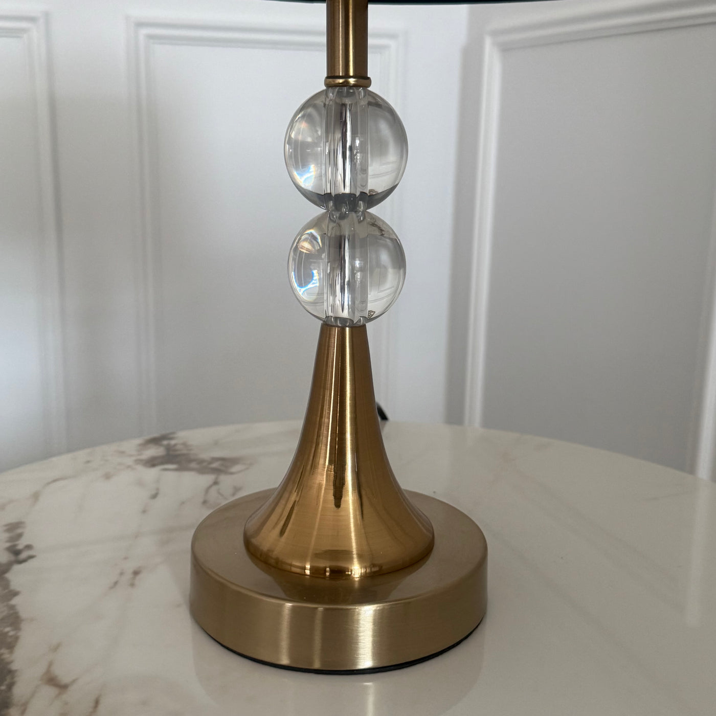 Mila Crystal gold table Lamp black shade