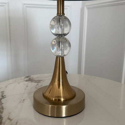 Mila Crystal gold table Lamp black shade