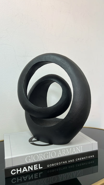 Black loop abstract sculpture - Luscious Homewares