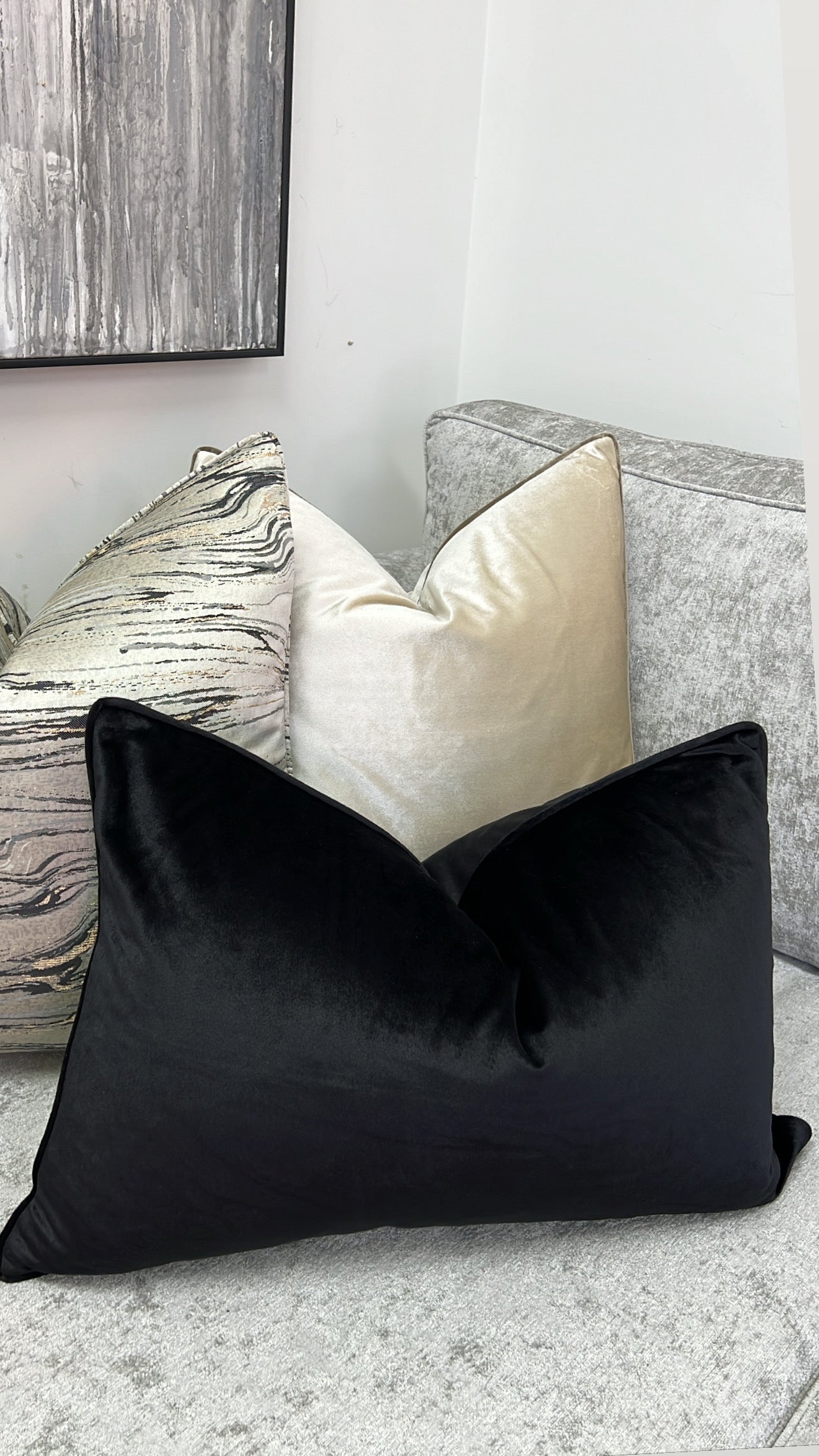 Luxe black cushion - Luscious Homewares