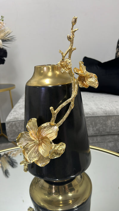 Blossom Brass black vases - Luscious Homewares