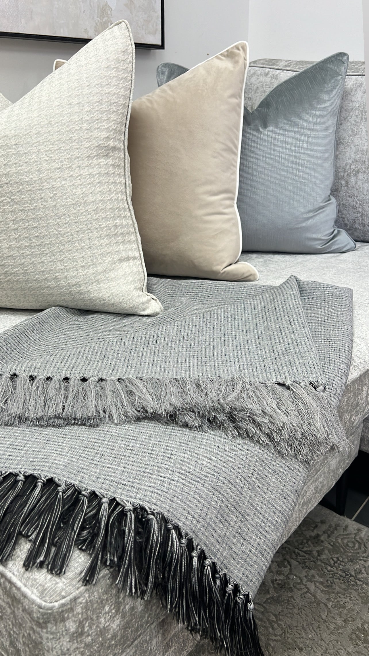 Riley smokey greyThrow - Luscious Homewares