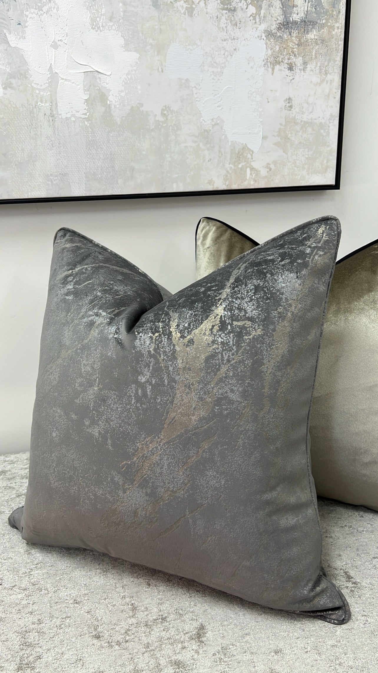 Cosmo Grey cushion 55x55 - Luscious Homewares