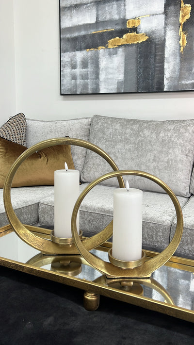 Orb gold candle holders - Luscious Homewares