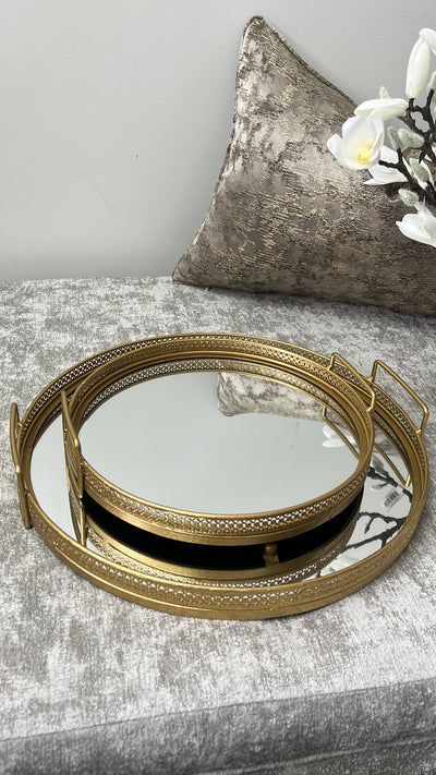 Vintage gold mirror tray - Luscious Homewares