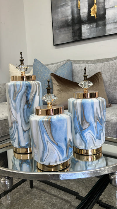 Marine Cylinder jars - Luscious Homewares