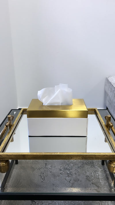 Lioness Tissue Box White - Luscious Homewares
