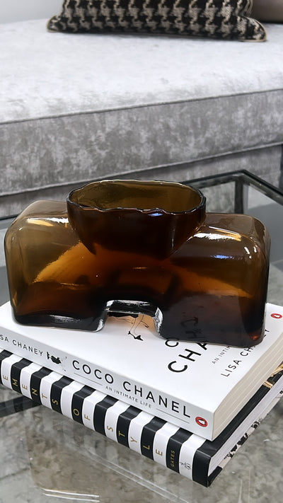 Amber glass vase - Luscious Homewares