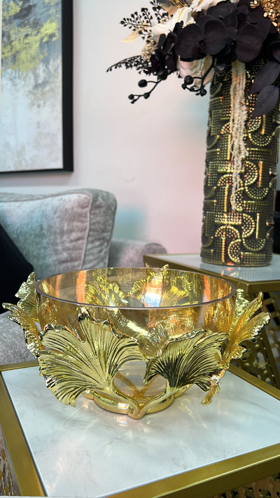 Ginkgo golden decorative bowl - Luscious Homewares