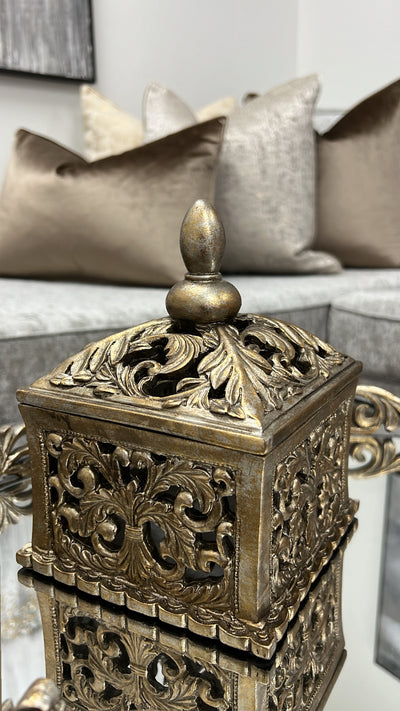 Victorian rustic gold trinket box - Luscious Homewares