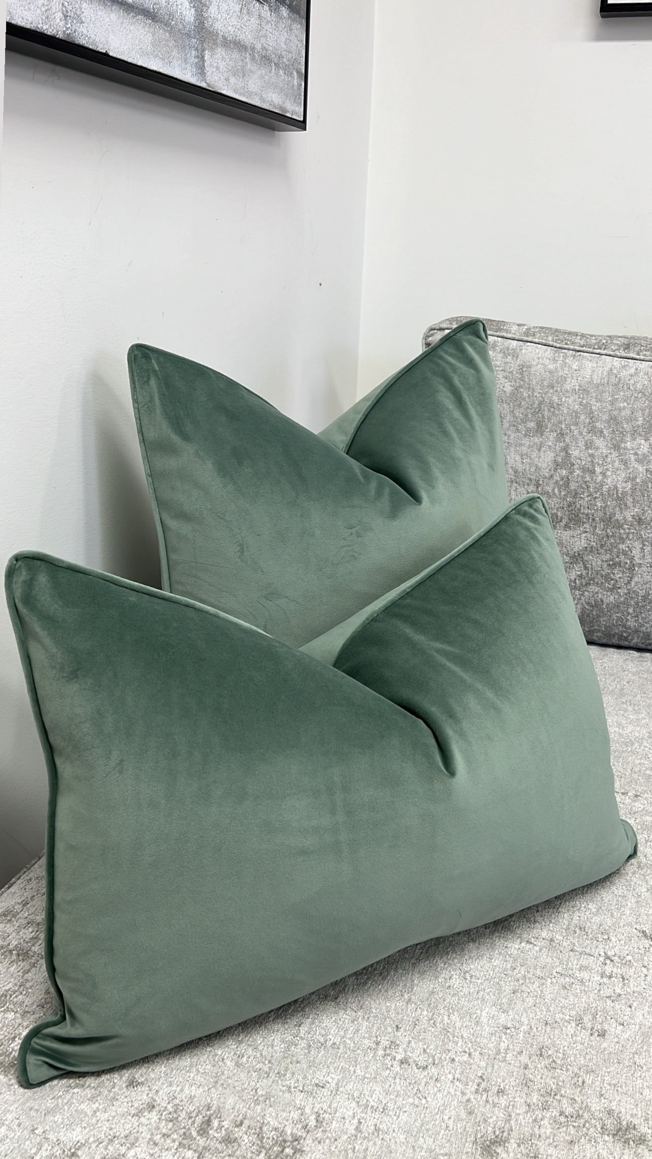 Luxe matte sage cushion - Luscious Homewares