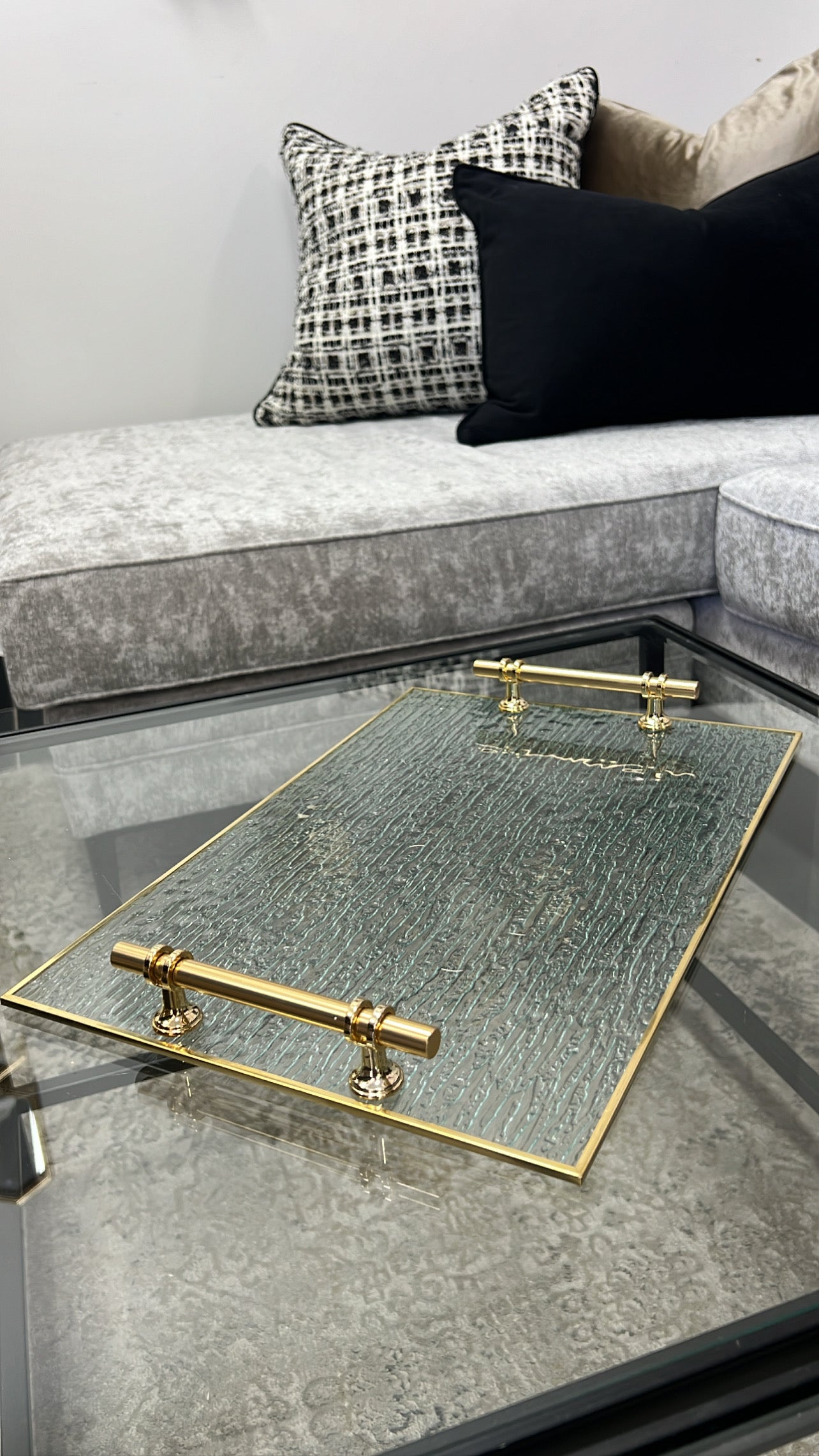 Waterfall glass tray - Luscious Homewares