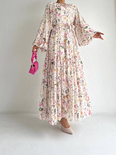 SACHI DRESS - floral pink - Luscious Homewares