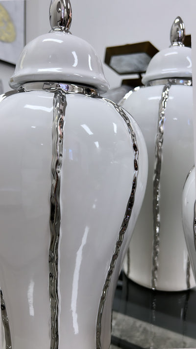 Florence silver ginger jars - Luscious Homewares