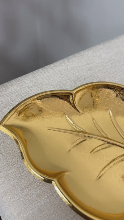 Intricate gold leaf serving platter