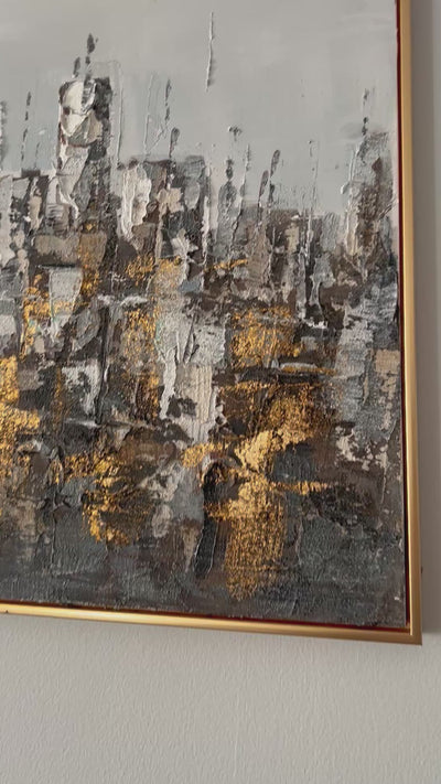 Metropolis wall art gold frame