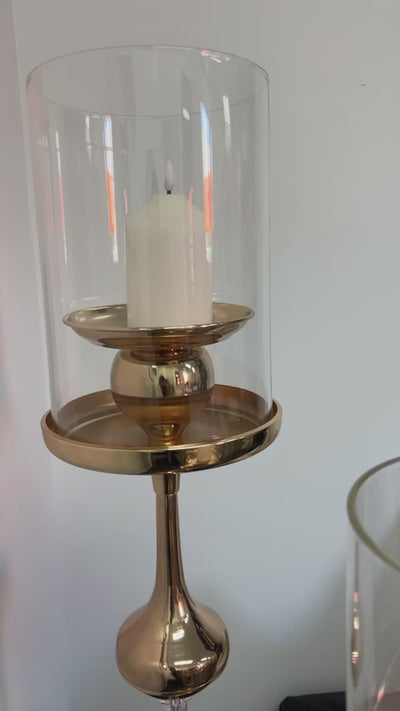 Empire gold floor candle holders