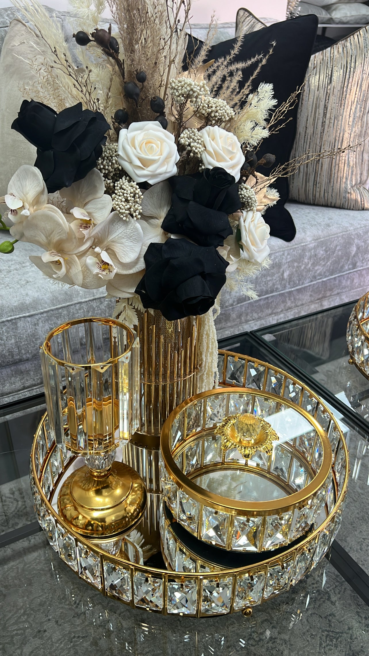 Estelle crystal gold box - Luscious Homewares