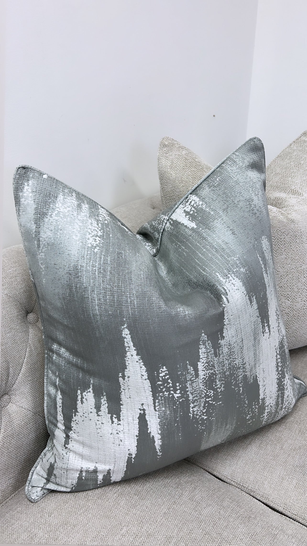 Kimono grey / sage 50x50 - Luscious Homewares