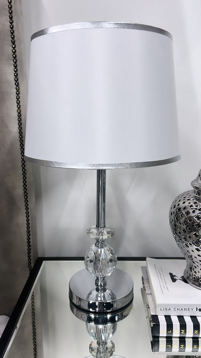 Silver jewel table lamp - Luscious Homewares