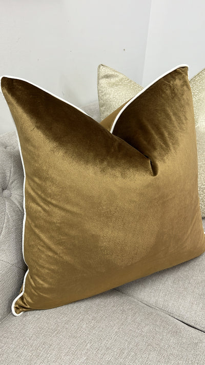 Hilton bronze / white cushion - Luscious Homewares