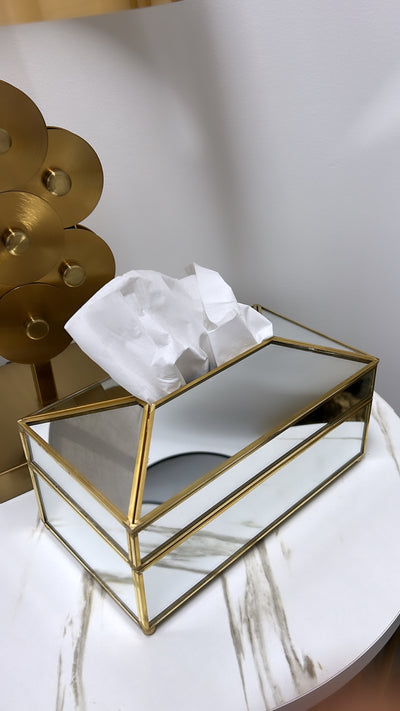 Mercury mirrored tissue box - Luscious Homewares