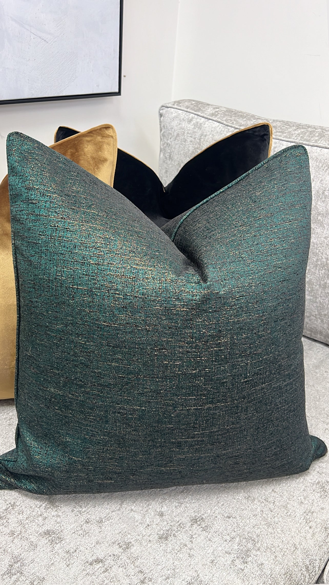 Emerald shimmer cushion - Luscious Homewares