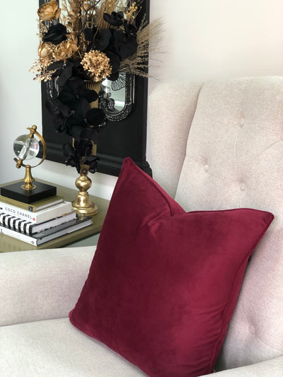 Amaya luxe velvet burgundy 55x55 - Luscious Homewares