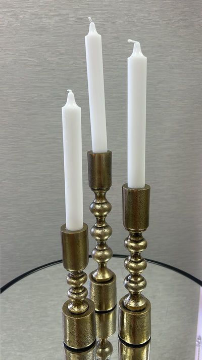 Ripple brass candle of 3 - Luscious Homewares