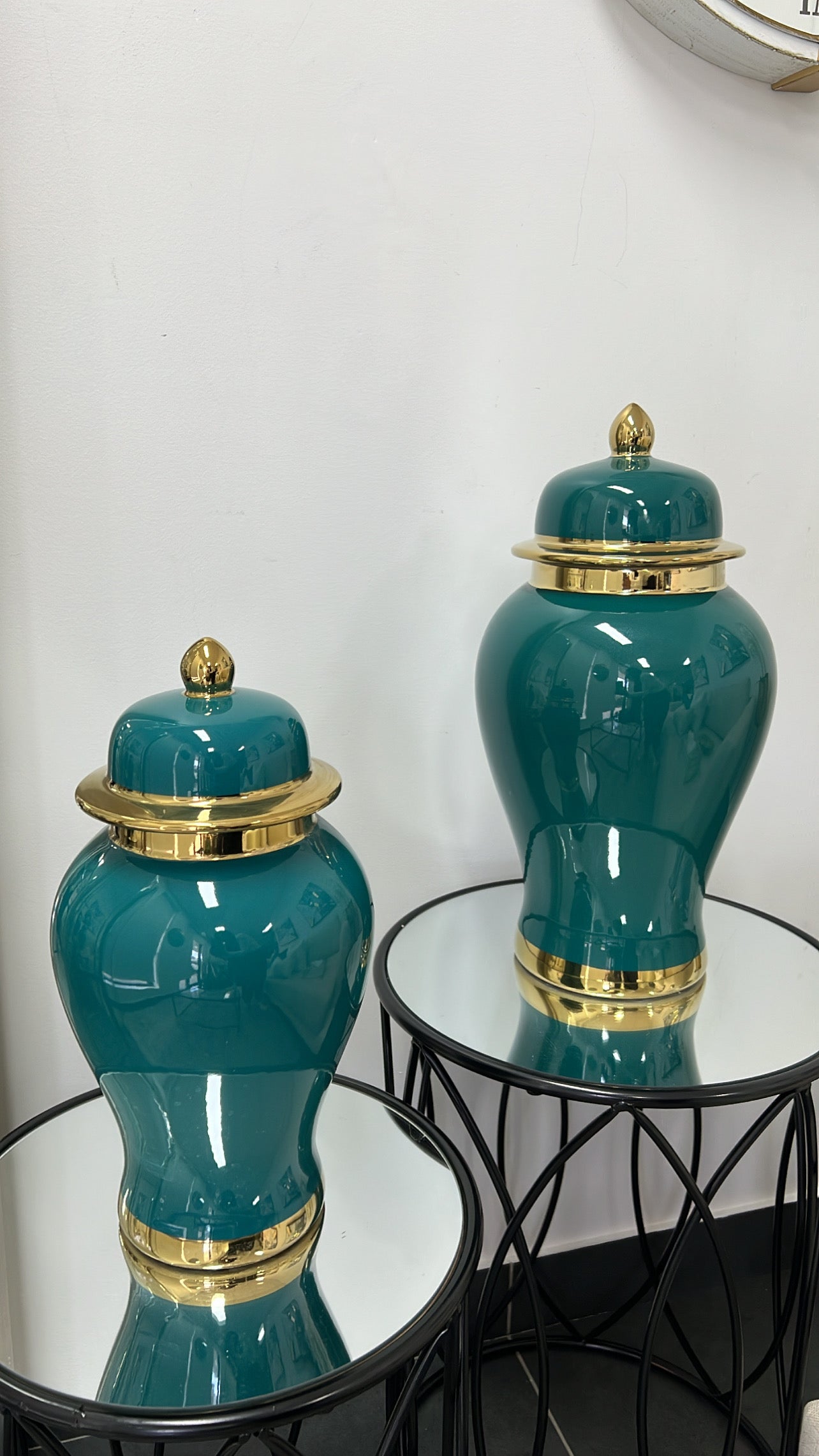 Lujayna ginger jar teal small - Luscious Homewares